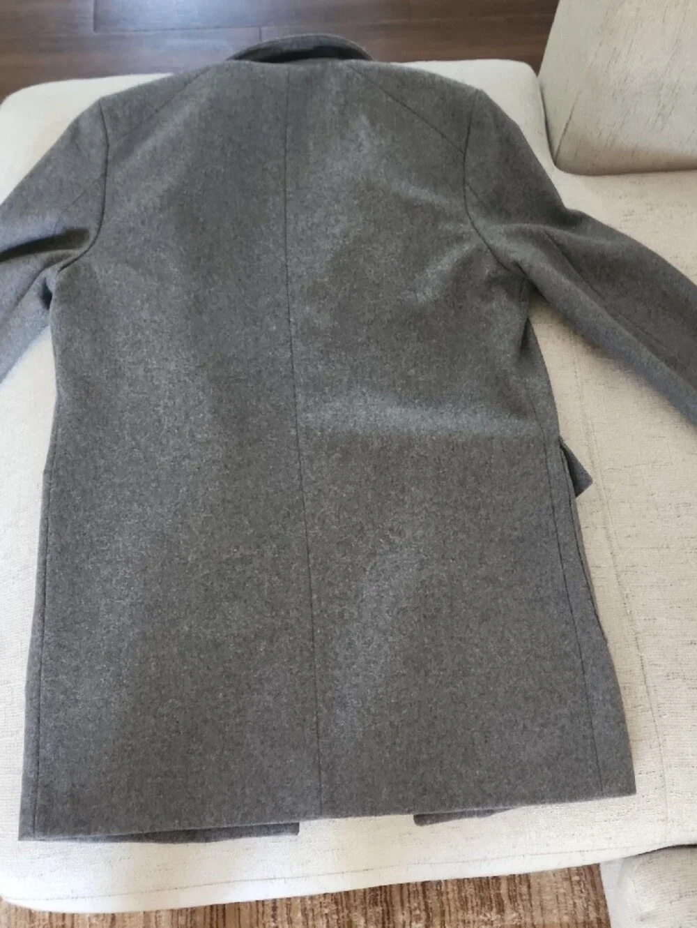 Banana Republic Men's Charcoal Gray Wool-Blend Pea Coat